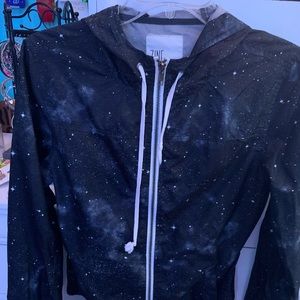 Zumiez was galaxy print wind breaker with hood